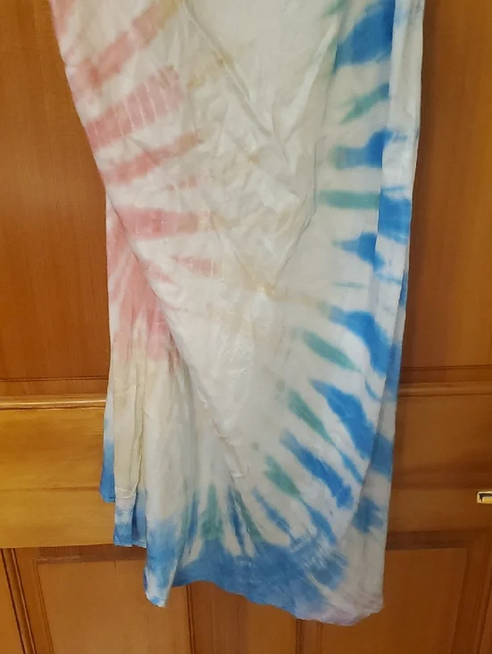 Surf Gypsy Pastel Tie-Dye Cowl Slip Dress in Blue, Pink & Cream - Picture 6 of 10